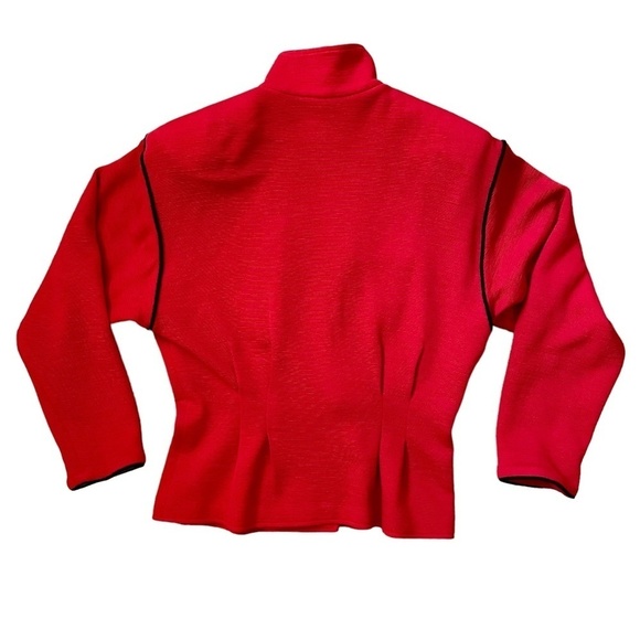 Emanuel Ungaro Vintage Red Wool Power-Suit Jacket Blazer Coat - 1980s Ungaro Ter - Picture 3 of 8
